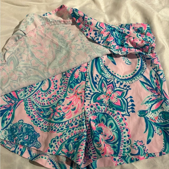 Lilly Pulitzer Womens Faye Mini Skort Floral Blue Pink Green Ruffles Size 2 - Picture 4 of 9